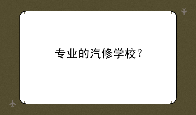专业的汽修学校？