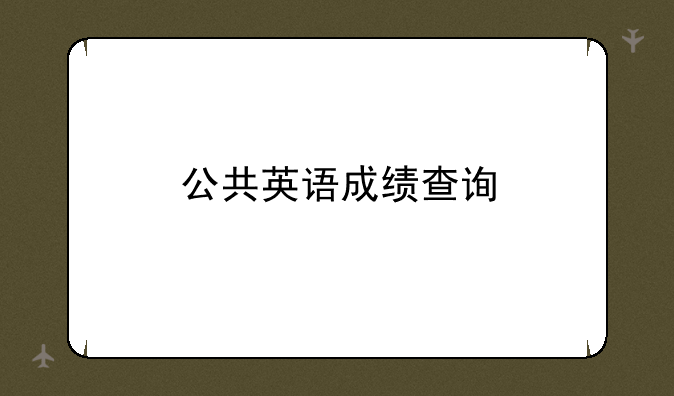 公共英语成绩查询