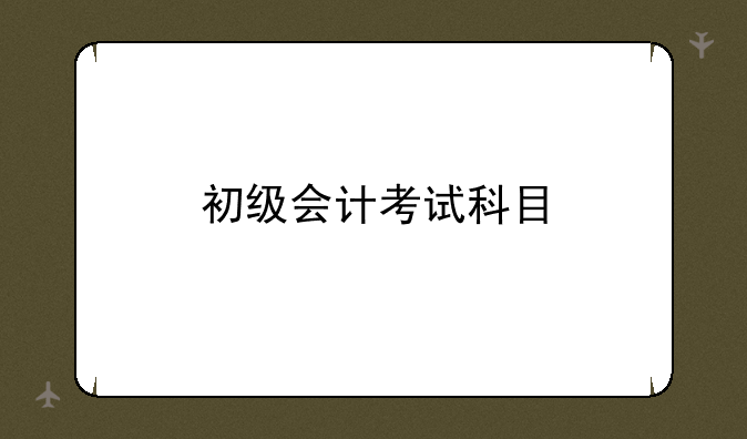 初级会计考试科目
