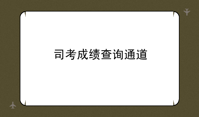 司考成绩查询通道