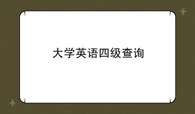 大学英语四级查询