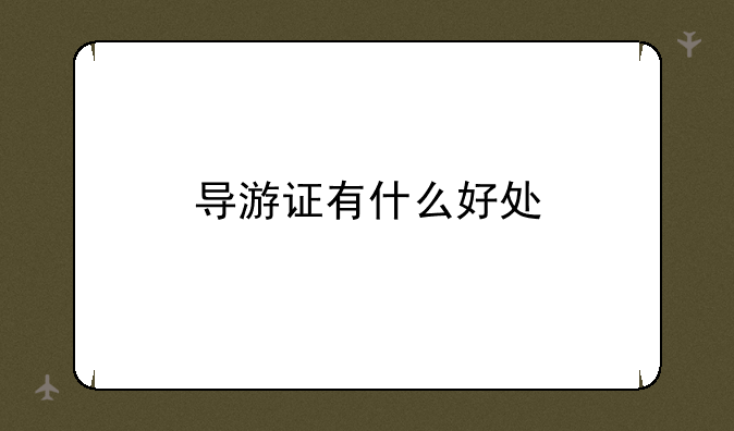 导游证有什么好处