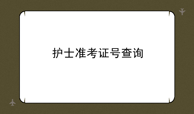 护士准考证号查询