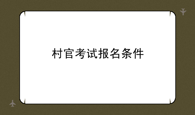 村官考试报名条件