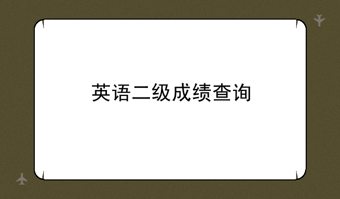 英语二级成绩查询