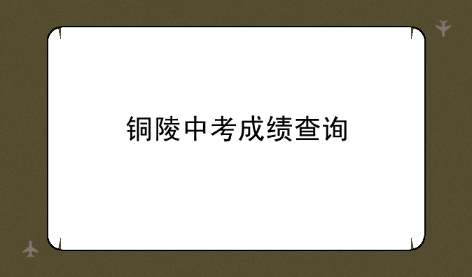 铜陵中考成绩查询