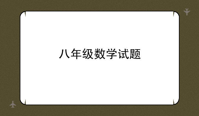 八年级数学试题