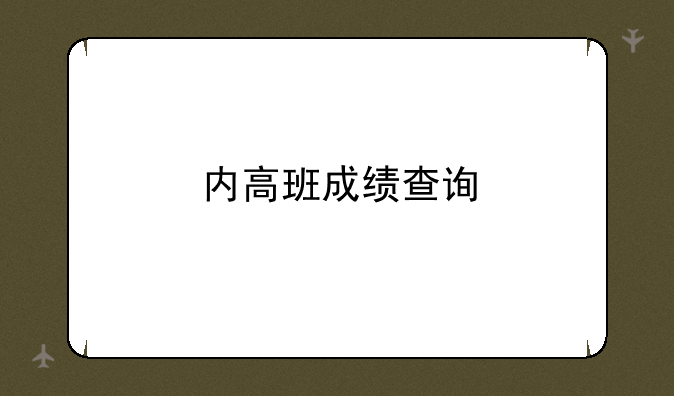 内高班成绩查询
