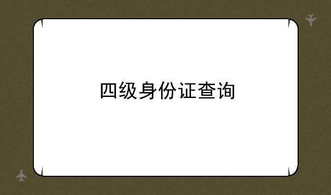 四级身份证查询