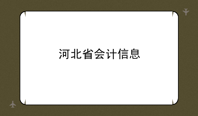 河北省会计信息