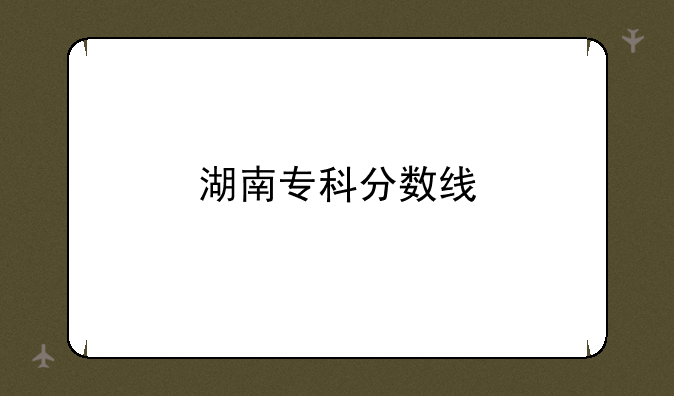 湖南专科分数线