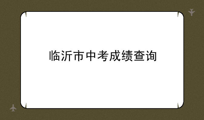 临沂市中考成绩查询