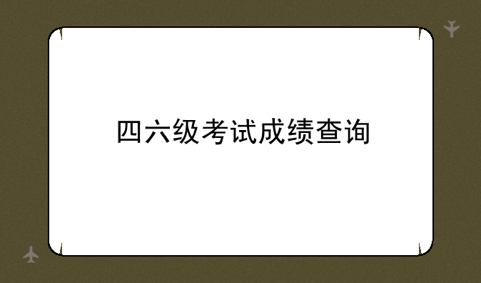 四六级考试成绩查询