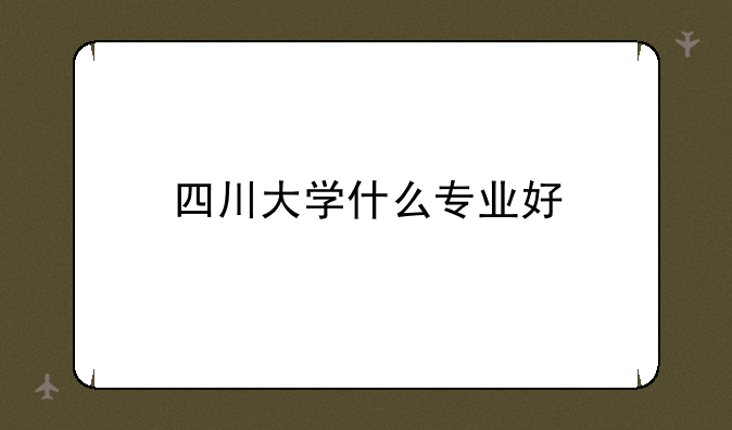 四川大学什么专业好