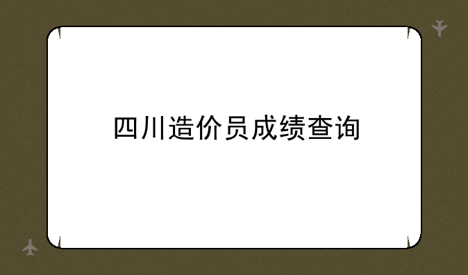 四川造价员成绩查询