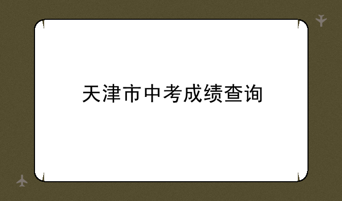 天津市中考成绩查询