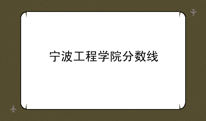 宁波工程学院分数线