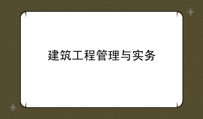 建筑工程管理与实务