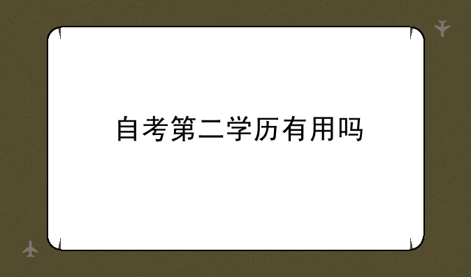 自考第二学历有用吗