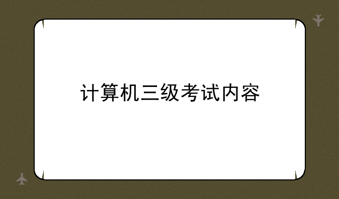 计算机三级考试内容