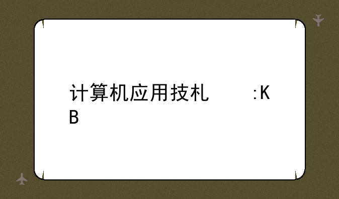 计算机应用技术排名