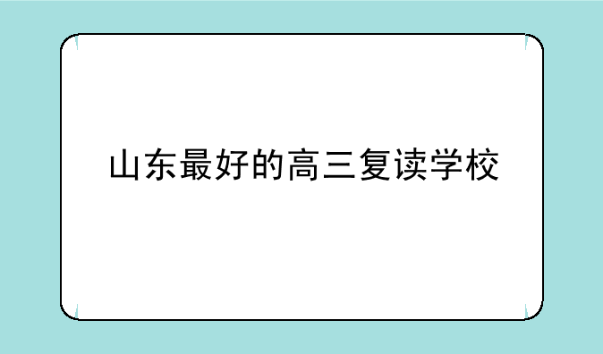 山东最好的高三复读学校