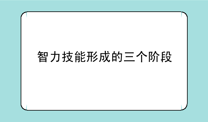 智力技能形成的三个阶段