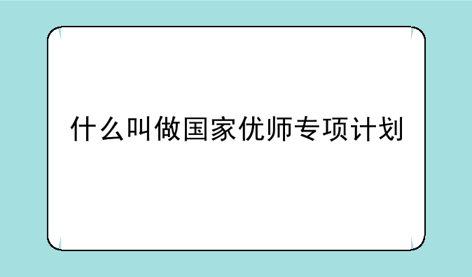 什么叫做国家优师专项计划