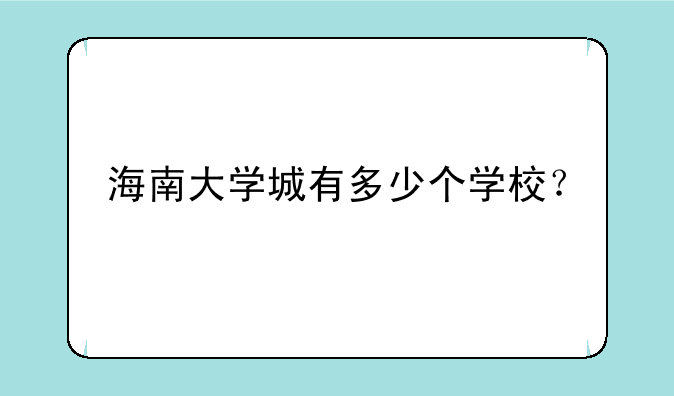海南大学城有多少个学校？