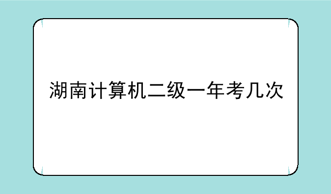 湖南计算机二级一年考几次