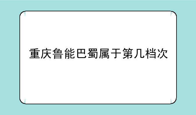 重庆鲁能巴蜀属于第几档次