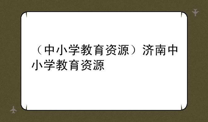 （中小学教育资源）济南中小学教育资源