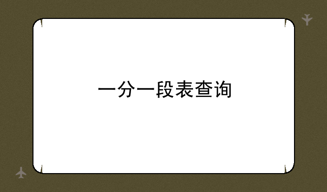 一分一段表查询
