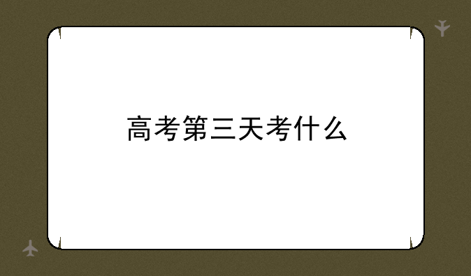 高考第三天考什么